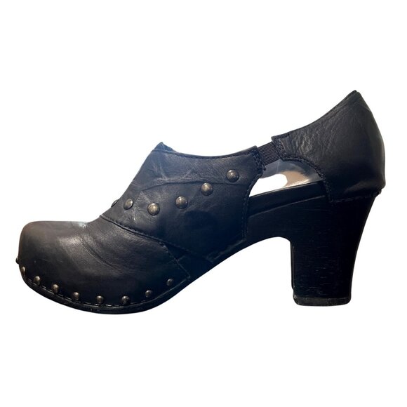 Dansko Leather Studded Heel Ryder Clogs Ankle Strap Black Y2K Size 42 / 11.5 - Picture 7 of 11